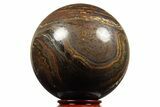 Polished Tiger Iron Stromatolite Sphere - Billion Years #316249-1